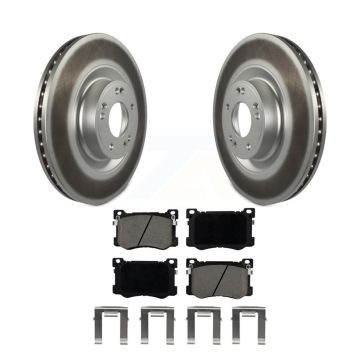 Front Coated Disc Brake Rotors And Ceramic Pads Kit For Hyundai Genesis G80 Kia K900 3.8L KGC-100416