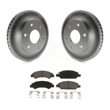 Front Coated Disc Brake Rotor & Ceramic Pad Kit For 2007 GMC Sierra 1500 rear brakes KGC-100429