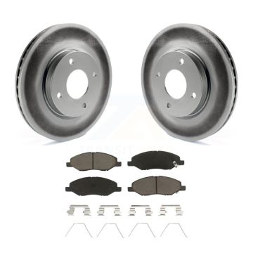 Front Coated Disc Brake Rotors And Ceramic Pads Kit For 2008 Nissan Versa 4-Wheel ABS KGC-100436