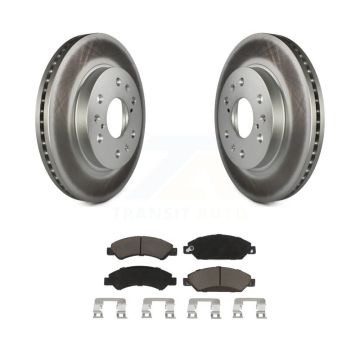 Front Coated Brake Rotor Ceramic Pad Kit For Chevrolet Avalanche Cadillac GMC Tahoe Yukon KGC-100456