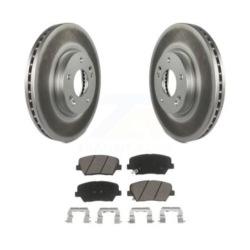 Front Coated Disc Brake Rotors And Ceramic Pads Kit For Hyundai Santa Fe Kia Sorento KGC-100477