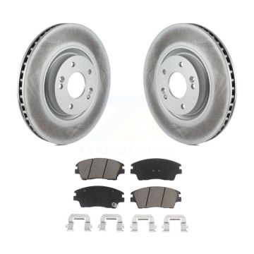 Front Coated Disc Brake Rotor And Ceramic Pad Kit For 2017-2022 Kia Sportage Turbocharged KGC-100479