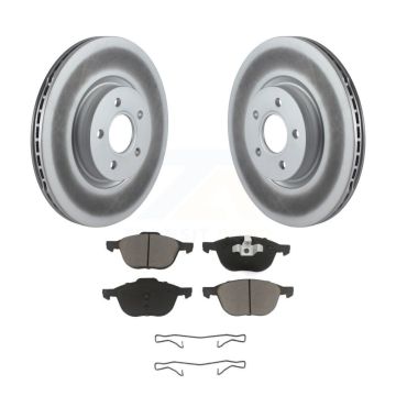 Front Coated Brake Rotors Ceramic Pad Kit For 2014 Ford Transit Connect 104.8" wheel base KGC-100484