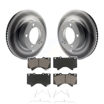 Front Coat Brake Rotor Ceramic Pad Kit For Toyota Tundra Sequoia Lexus LX570 Land Cruiser KGC-100492