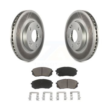 Front Coated Disc Brake Rotors And Ceramic Pads Kit For 2007-2009 Kia Rondo KGC-100507