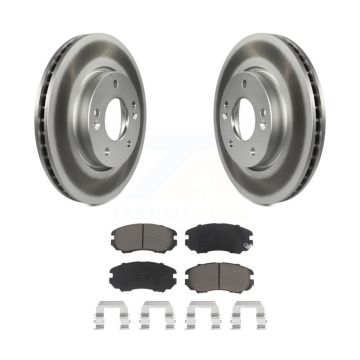 Front Coated Disc Brake Rotors And Ceramic Pads Kit For 2010-2011 Kia Soul 2.0L KGC-100508