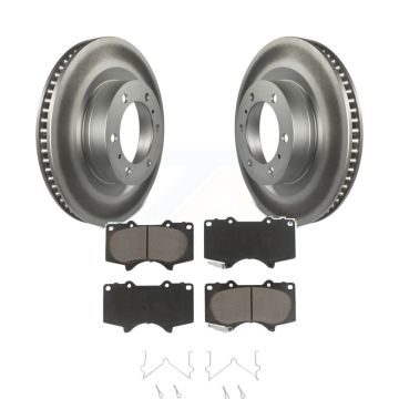 Front Coated Disc Brake Rotors & Ceramic Pad Kit For 2010-2023 Toyota 4Runner Lexus GX460 KGC-100513