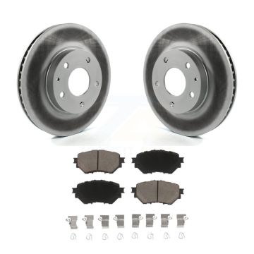 Front Coated Disc Brake Rotors And Ceramic Pads Kit For 2014-2018 Mazda 3 Sport KGC-100519