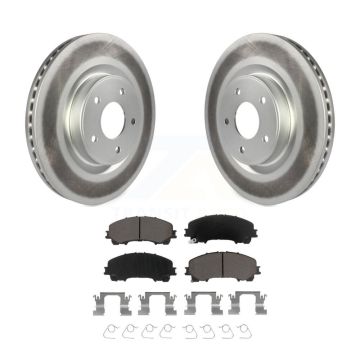 Front Coated Disc Brake Rotors And Ceramic Pads Kit For INFINITI Q50 QX50 Q60 KGC-100521