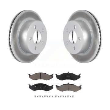 Front Coat Disc Brake Rotors Ceramic Pad Kit For Jeep Wrangler Cherokee Grand Wagoneer TJ KGC-100551