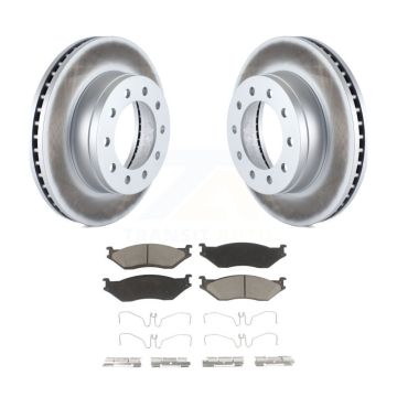 Front Coat Disc Brake Rotor Ceramic Pad Kit For Ford F-450 Super Duty F-550 International KGC-100553