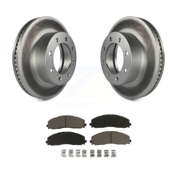 Front Coated Disc Brake Rotors And Ceramic Pads Kit For Ford F-350 Super Duty F-250 F-450 KGC-100554