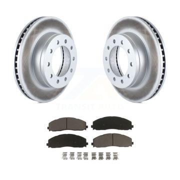 Front Coated Disc Brake Rotors And Ceramic Pads Kit For Ford F-350 Super Duty F-250 KGC-100555