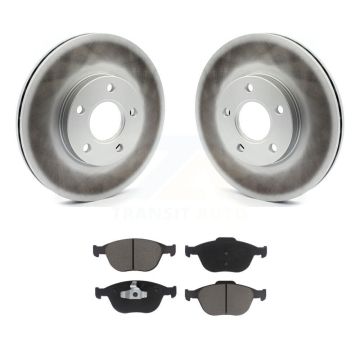 Front Coated Disc Brake Rotors And Ceramic Pads Kit For 2010-2013 Ford Transit Connect KGC-100565