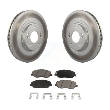 Front Coated Disc Brake Rotors And Ceramic Pad Kit For 2013-2016 Hyundai Santa Fe XL 3.3L KGC-100579