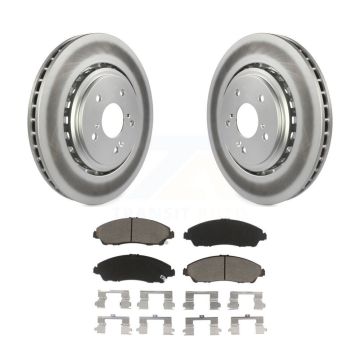 Front Coated Disc Brake Rotors And Ceramic Pads Kit For 2014-2016 Acura MDX KGC-100585