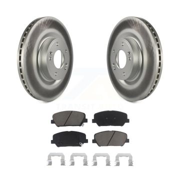 Front Coated Disc Brake Rotors And Ceramic Pads Kit For Hyundai Genesis Coupe KGC-100593