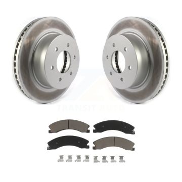 Front Coated Disc Brake Rotors And Ceramic Pads Kit For 2016-2024 Nissan TITAN XD KGC-100598