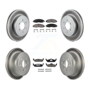 Front Rear Coated Disc Brake Rotors And Ceramic Pads Kit For 2003-2004 Dodge Dakota KGC-100600