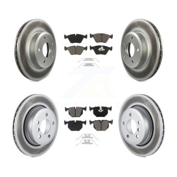 Front Rear Coated Disc Brake Rotors And Ceramic Pads Kit For 2004-2010 BMW X3 KGC-100606