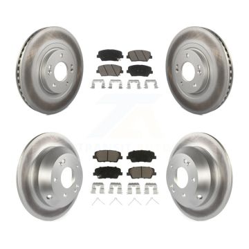 Front Rear Coated Brake Rotor & Ceramic Pad Kit For Kia Sorento With Red Painted Calipers KGC-100609