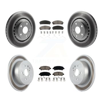 Front Rear Coated Disc Brake Rotors And Ceramic Pads Kit For 2008-2013 Toyota Highlander KGC-100612