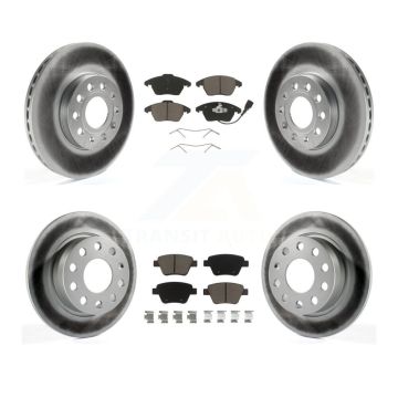 Front Rear Coat Disc Brake Rotor Ceramic Pad Kit For 2017-2018 Volkswagen Jetta 1.8L/1.4L KGC-100618