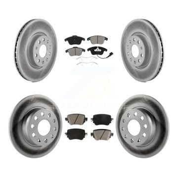 Front Rear Coated Disc Brake Rotors And Ceramic Pads Kit For Volkswagen Passat KGC-100619