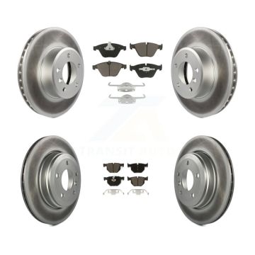 Front Rear Coated Disc Brake Rotors And Ceramic Pads Kit For BMW 530i 525i 528i KGC-100623