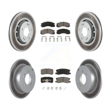 Front Rear Coated Disc Brake Rotors And Ceramic Pads Kit For Mitsubishi Lancer KGC-100625