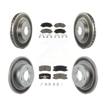 Front Rear Coated Brake Rotors Ceramic Pad Kit For Jeep Mitsubishi Patriot Lancer Compass KGC-100627