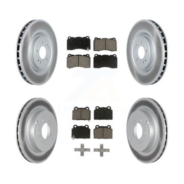 Front Rear Coated Disc Brake Rotors And Ceramic Pads Kit For Mitsubishi Lancer KGC-100629