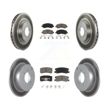 Front Rear Coated Disc Brake Rotors And Ceramic Pads Kit For Mitsubishi Outlander KGC-100631