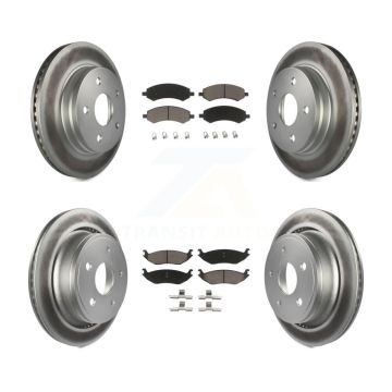 Front Rear Coated Brake Rotor & Ceramic Pad Kit For Ram 1500 Classic Dodge Chrysler Aspen KGC-100634