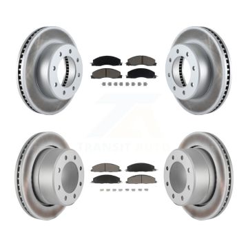 Front Rear Coated Disc Brake Rotors And Ceramic Pads Kit For Ram 3500 2500 1500 Dodge KGC-100637