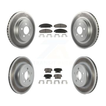 Front Rear Coated Brake Rotor & Ceramic Pad Kit For Dodge Charger Chrysler 300 Challenger KGC-100638