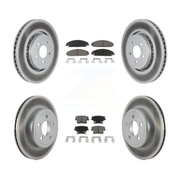 Front Rear Coated Disc Brake Rotors And Ceramic Pads Kit For Dodge Charger KGC-100639