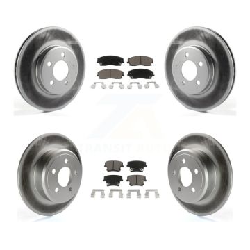 Front Rear Coated Brake Rotor & Ceramic Pad Kit For Dodge Charger Chrysler 300 Challenger KGC-100640