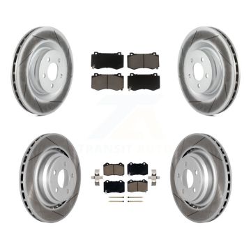Front Rear Coated Brake Rotor & Ceramic Pad Kit For Dodge Charger Chrysler 300 Challenger KGC-100641