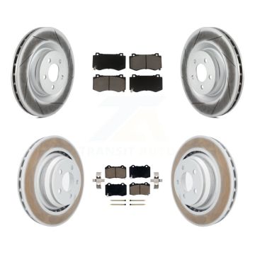Front Rear Coated Brake Rotor & Ceramic Pad Kit For Dodge Charger Chrysler 300 Challenger KGC-100642