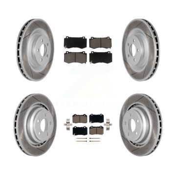 Front Rear Coated Brake Rotor & Ceramic Pad Kit For Dodge Charger Chrysler 300 Challenger KGC-100643