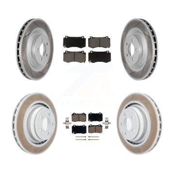 Front Rear Coated Brake Rotor & Ceramic Pad Kit For Dodge Charger Chrysler 300 Challenger KGC-100644