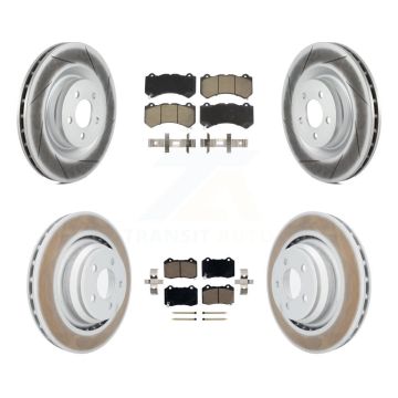 Front Rear Coated Disc Brake Rotors And Ceramic Pads Kit For Dodge Challenger Charger KGC-100646