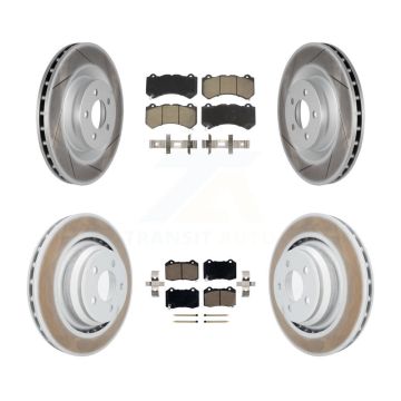 Front Rear Coated Disc Brake Rotors And Ceramic Pads Kit For Dodge Challenger Charger KGC-100648