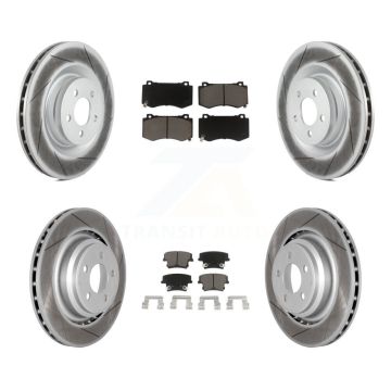 Front Rear Coat Brake Rotors Ceramic Pad Kit For 15 Dodge Charger R T Scat Pack with 6.4L KGC-100652