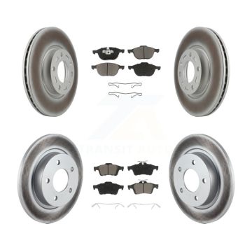 Front Rear Coated Disc Brake Rotors And Ceramic Pads Kit For Mazda 3 Sport KGC-100656