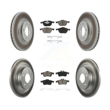 Front Rear Coated Disc Brake Rotors And Ceramic Pads Kit For Mazda 5 KGC-100658