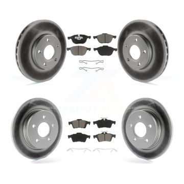 Front Rear Coated Disc Brake Rotors And Ceramic Pads Kit For Ford Focus KGC-100661