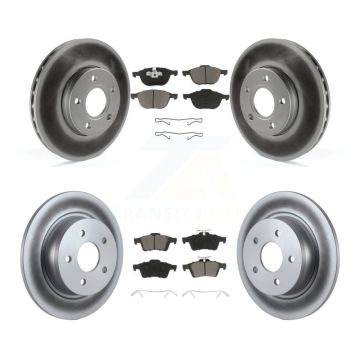 Front Rear Coated Disc Brake Rotors And Ceramic Pads Kit For Ford C-Max KGC-100662