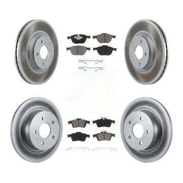 Front Rear Coated Disc Brake Rotors And Ceramic Pads Kit For Ford Escape C-Max KGC-100663